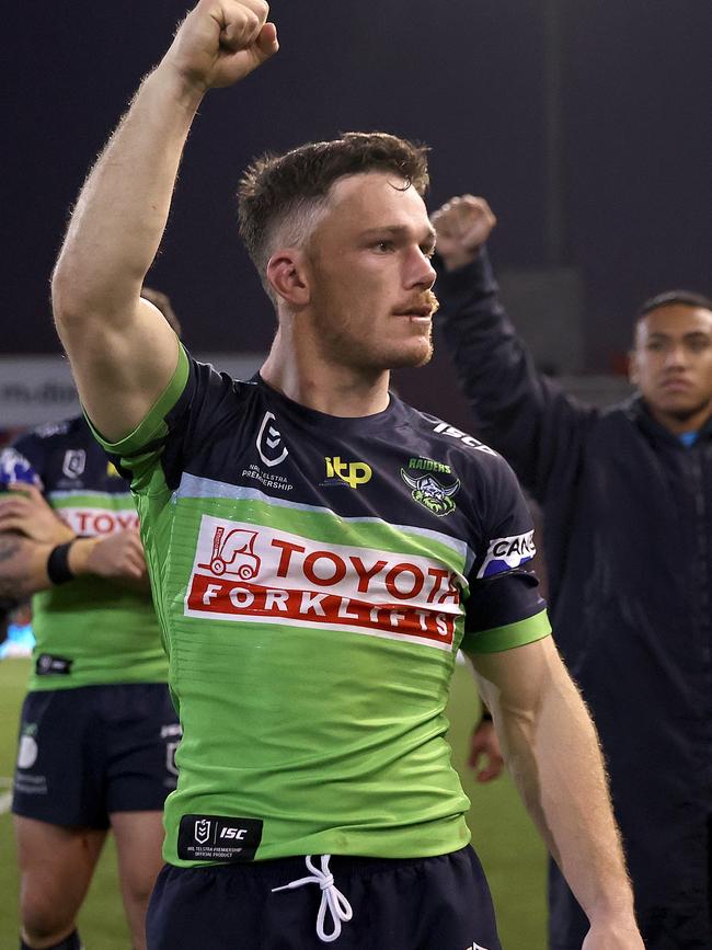 Tom Starling plays an important role as hooker for the Canberra Raiders. Picture: Cameron Spencer/Getty Images