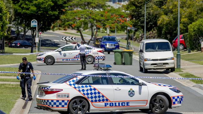 Police at a crime scene in Upper Coomera. Picture: Jerad Williams