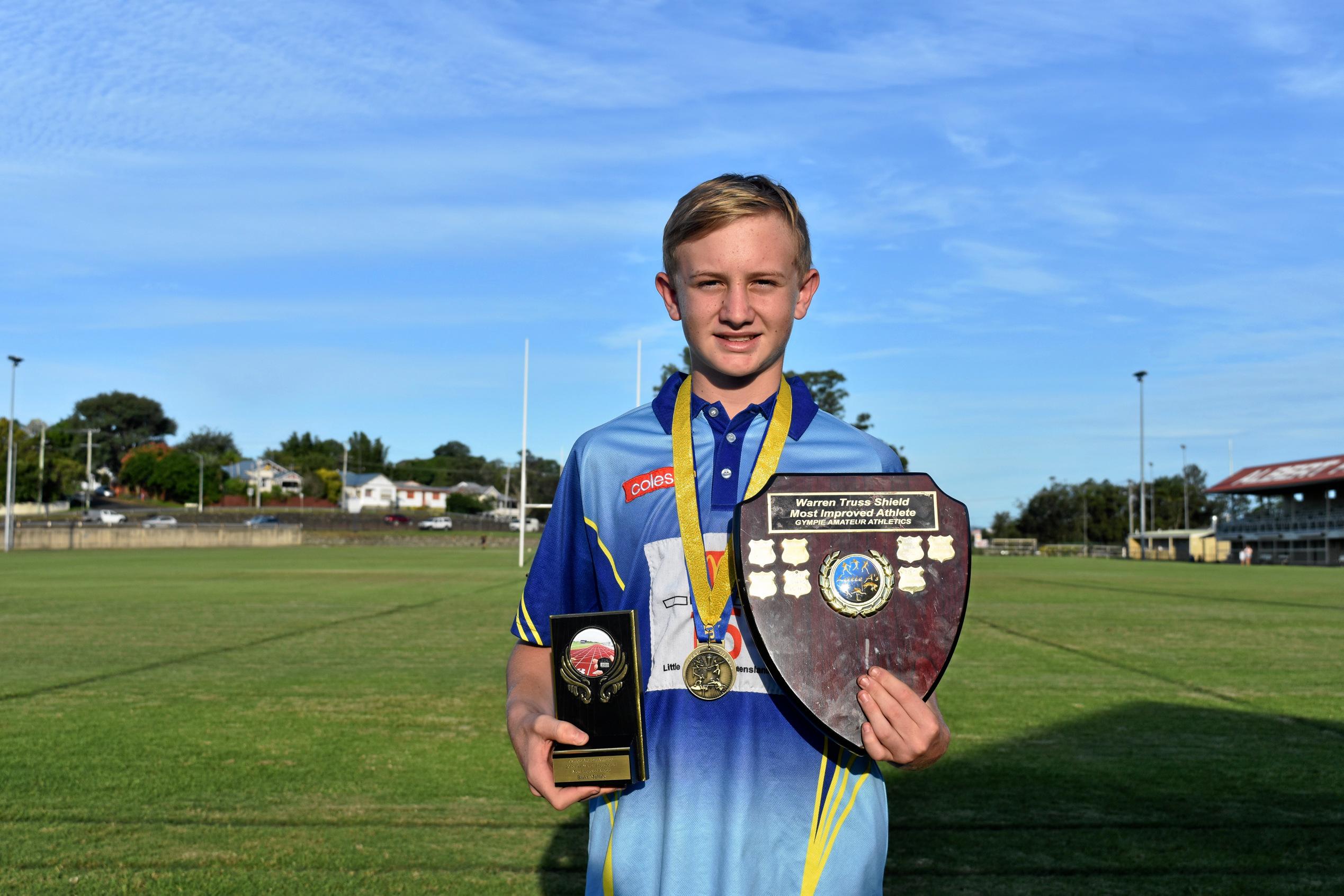 Athletics - Most Improved Athlete and under 14 boys age champion Blake Mullaly. Picture: Bec Singh