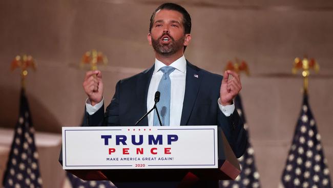 Donald Trump Jr’s address to the Republican National Convention. Picture: AFP