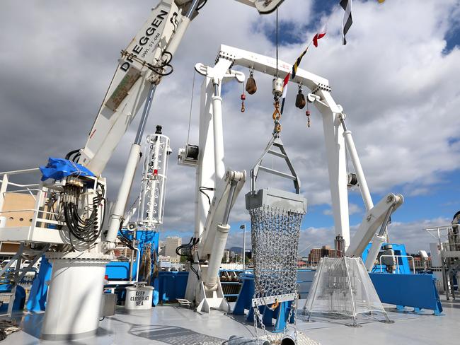 On the deck of the new CSIRO research vessel. Picture: NIKKI DAVIS-JONES