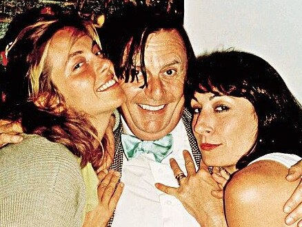 Barry Humphries with good friends Greta Scacchi and Anjelica Huston. Picture: Barry Humphries