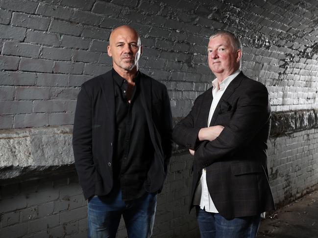 ‘Our best season yet’ … Gary Jubelin with fellow ex-cop Duncan McNab, one of several guests from both sides of the law in I Catch Killers Season Three.