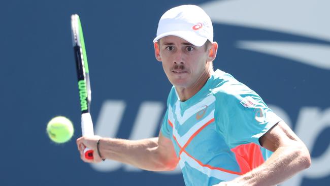 Aussie Alex de Minaur and the moustache even he calls hideous. Picture: AFP