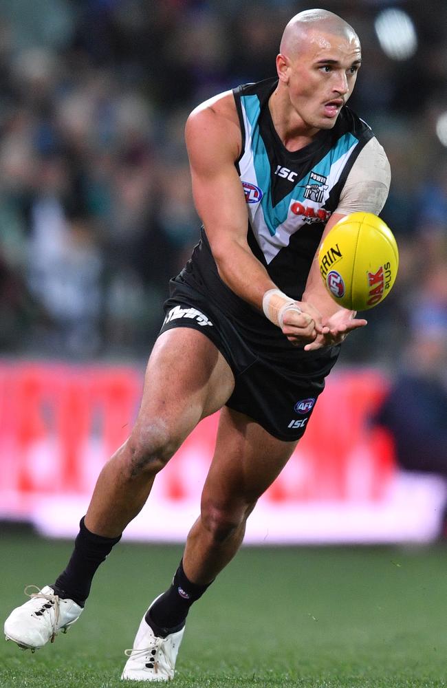 Sam Powell-Pepper of the Power during the Round 13 AFL win against the Bulldogs.