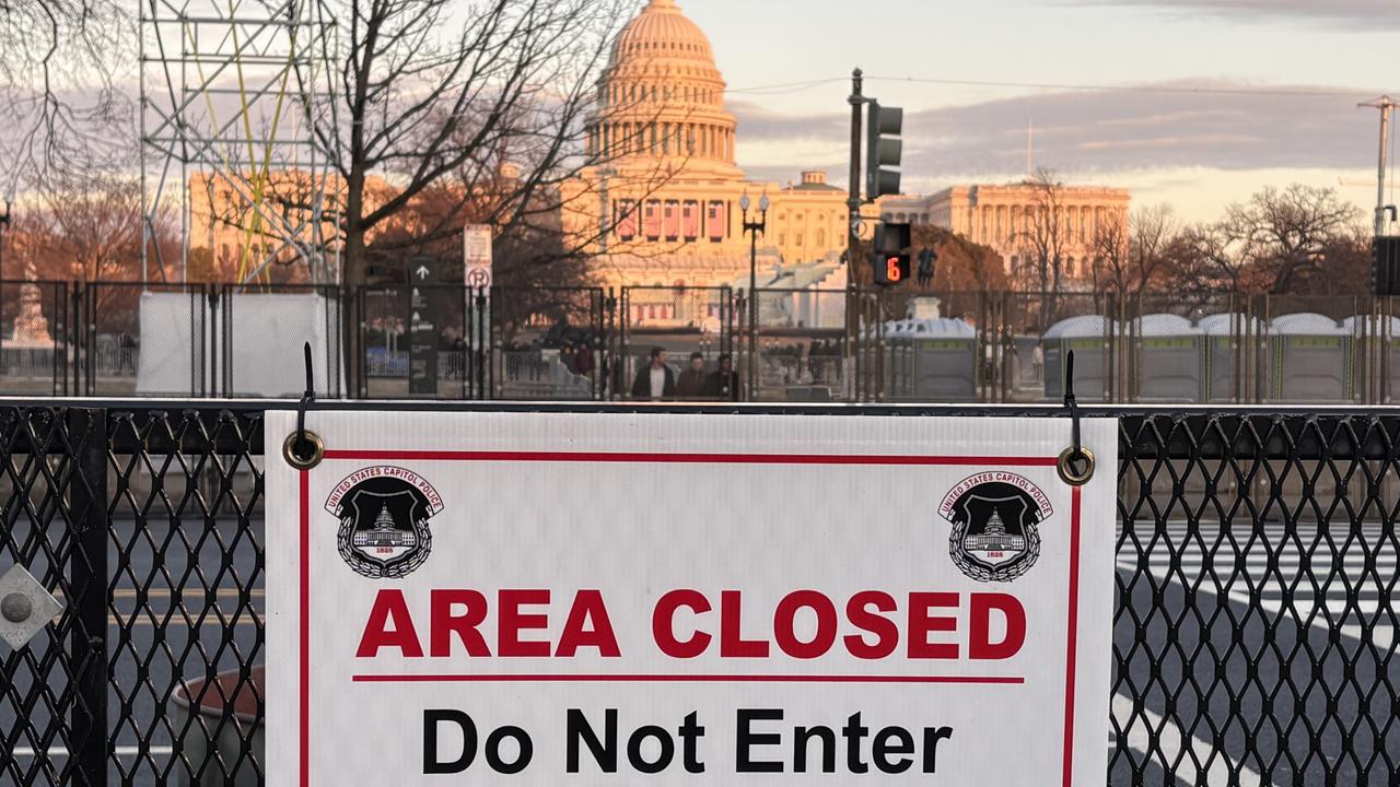 The areas outside the Capitol Building was to have held the inauguration. Picture: Benedict Brook