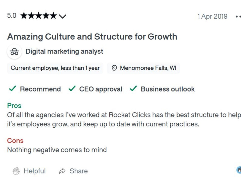 Prior to 2024, the reviews were largely positive and often praised the company’s culture and focus on work-life balance. Picture: Glassdoor