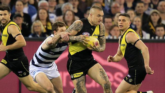 There are concerns over Dustin Martin’s fitness. Picture: Mark Stewart