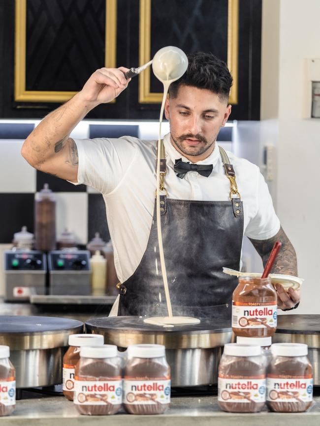 Lazar Karisik at work making crepes. Picture: Facebook