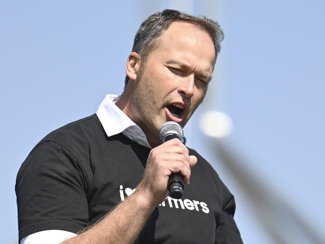 CANBERRA, Australia - NewsWire Photos - September 10, 2024: President of the National Farmers' Federation, David Jochinke addresses the National Farmers' Federation rally at ParliamentÃÂ House in Canberra. Picture: NewsWire / Martin Ollman