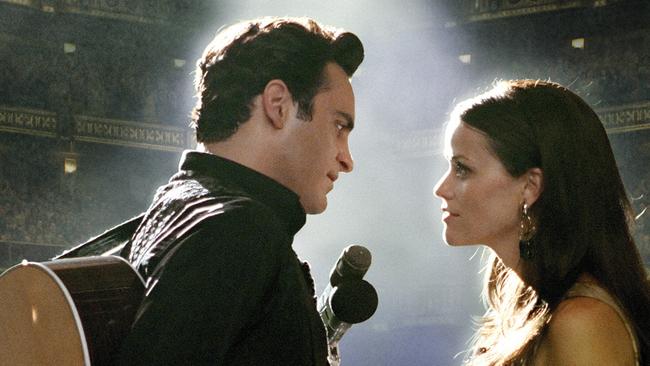 With Reese Witherspoon in Walk the Line.