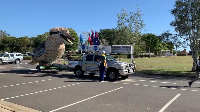 Giant Kookaburra visits St Luke's in Bundaberg