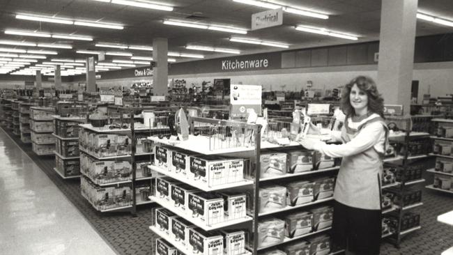 Restocking the shelves in 1981.