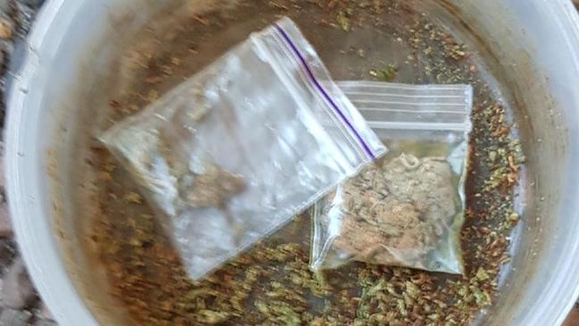 Drugs were allegedly seized during a raid on a home on Government Road, Shoal Bay. Picture: Supplied.