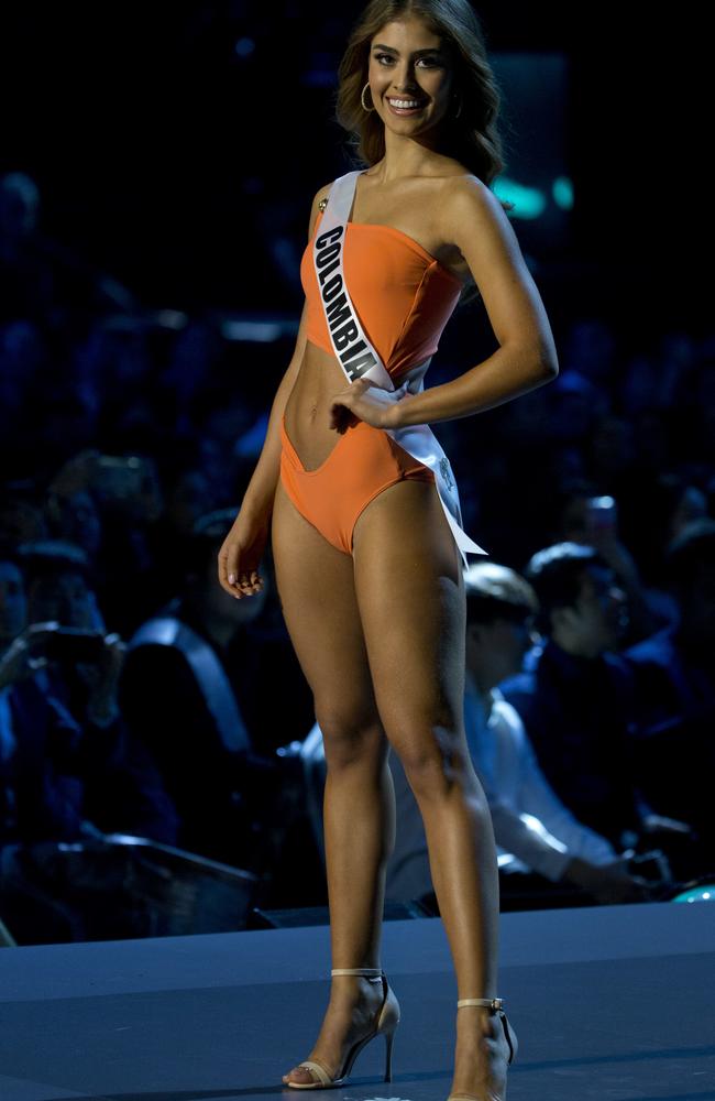 Miss Colombia Valeria Morales shows off her swimsuit.