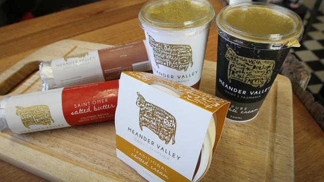 Meander Valley Dairy products, creams and butters. Picture: File