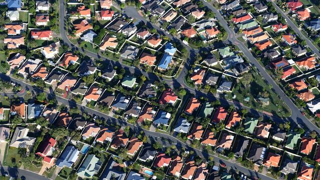 An aerial view of residential housing on the Gold Coast. Picture: AAP