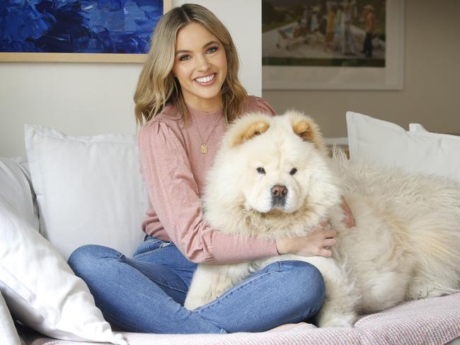 Olivia Rogers with her chow chow Ziggy. Picture: David Caird