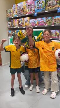 Matildas fans meet their soccer idols at the LEGO store Marion