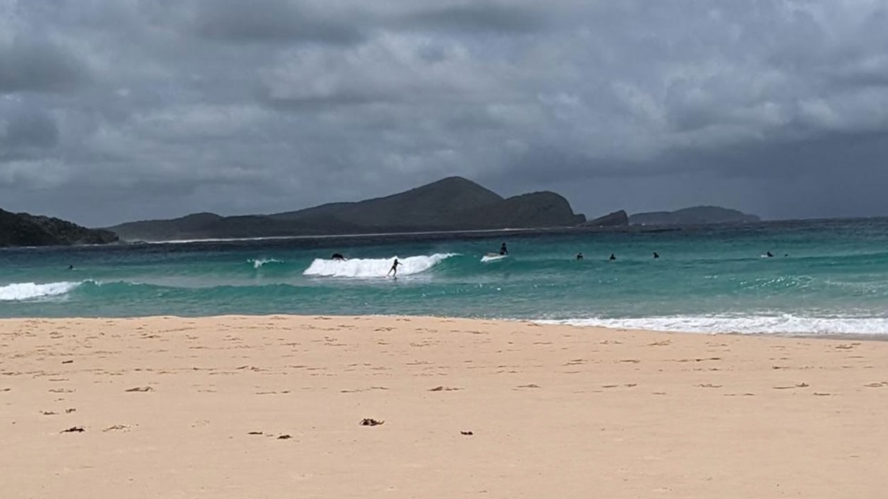 Squeezing a quick surf in at Seal Rocks. Picture: Supplied