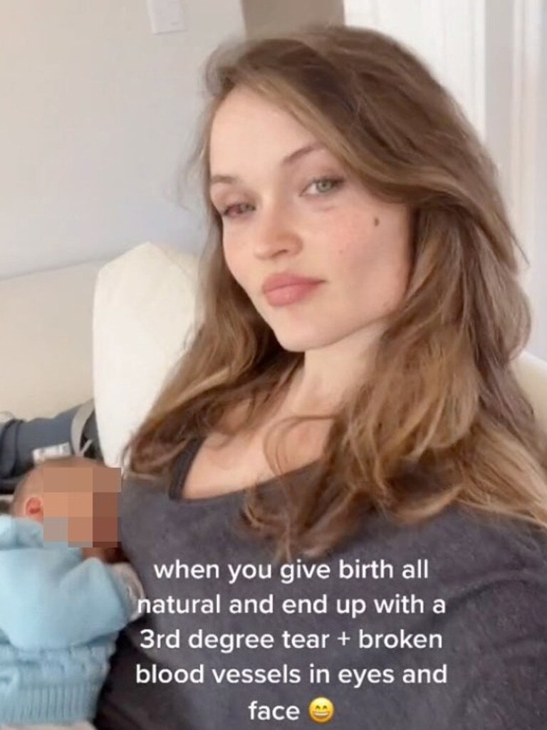 The US mother has shared her birthing experience online. Picture: TikTok/@yelenaa.x