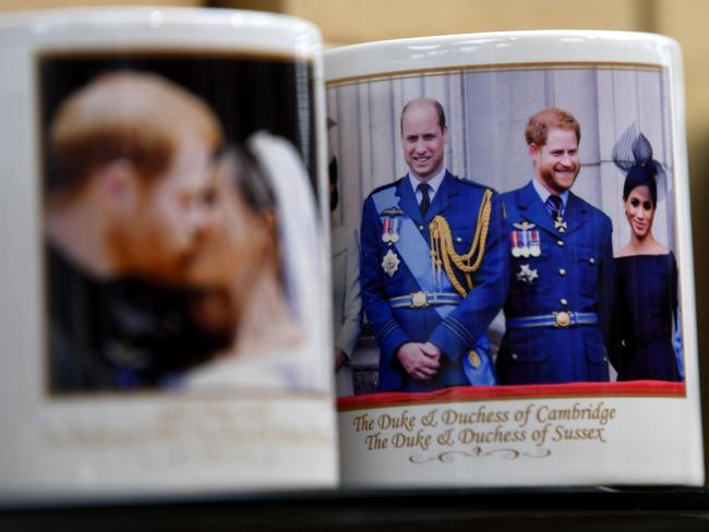 Royal memorabilia could become a thing of the past as a new poll shows public opinion for Harry and Meghan is at an all-time low. Picture: AFP