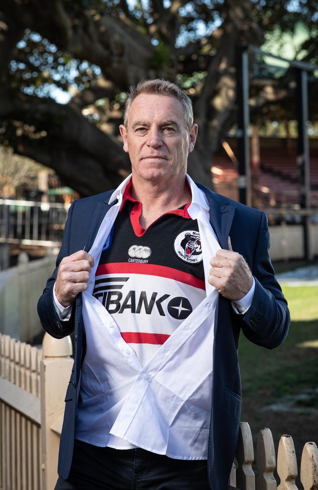 North Sydney legend Greg Florimo has been fighting for the bears’ return for years. Picture: Julian Andrews