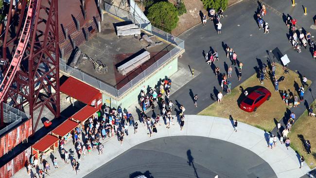 The scene at Dreamworld: David Clark