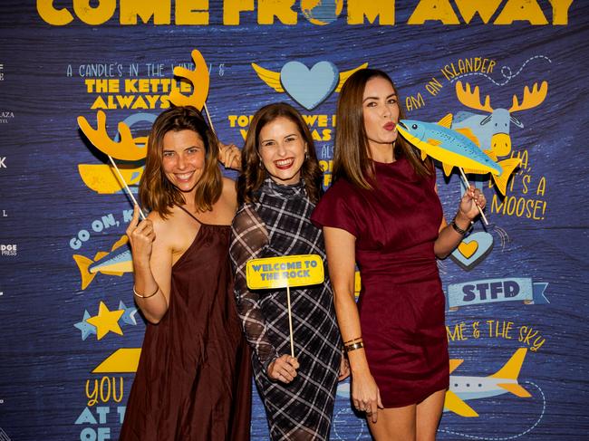 At the opening night function for The Empire's Come From Away are (from left) Libby Barker, Victoria Winter and Kat Keog at The Rock, Friday, March 14, 2025. Picture: Hey Media