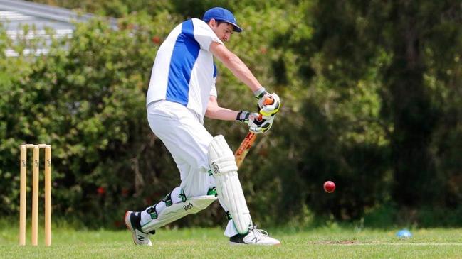 Ben King blasts off, on his way to an MPCA all-time record score of 321no for French Island. Picture: Picture: Jorja Gay