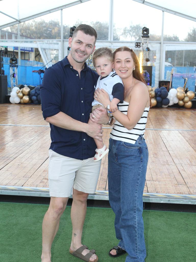 Southport SLSC 100th birthday celebrations. Maddison, August 2 and Campbell Van Tongeren. 19 October 2024 Main Beach Picture by Richard Gosling