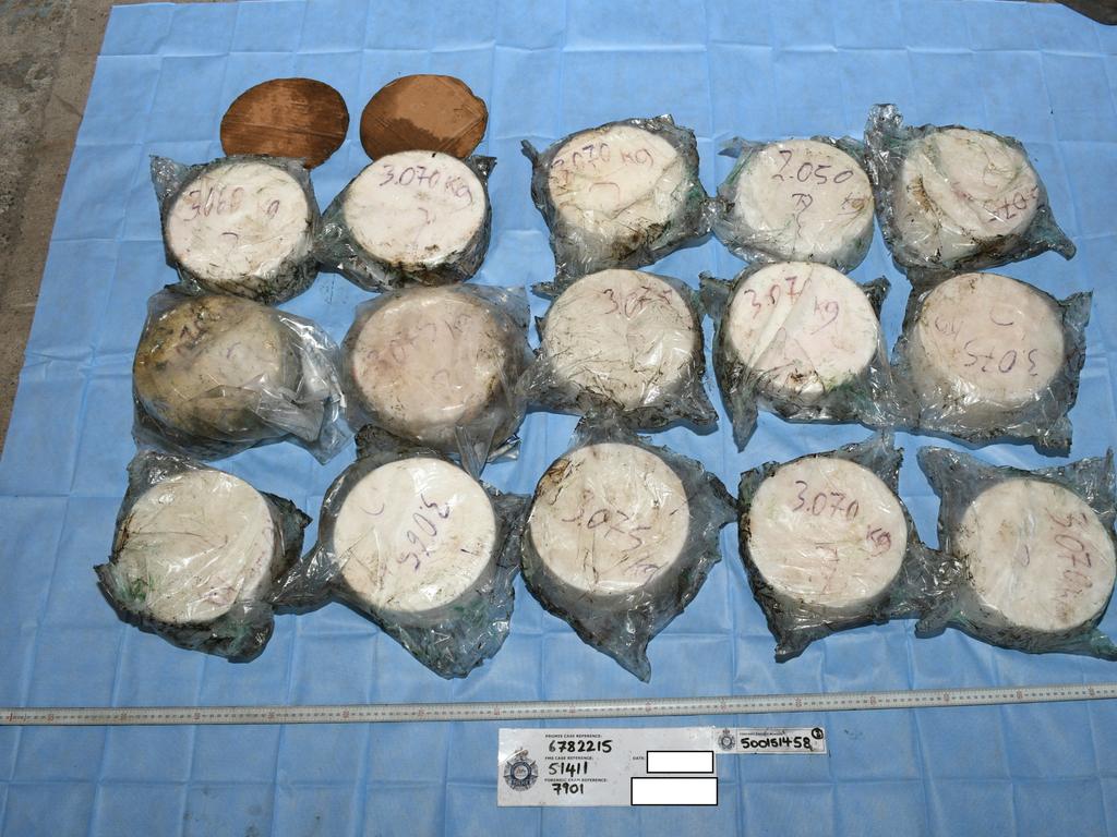 Some of the evidence used in Brent McLaughlin’s case. Picture: AFP