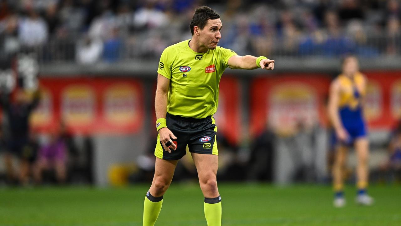 Even umpires themselves struggle to officiate the rules. Picture: Daniel Carson/AFL Photos via Getty Images