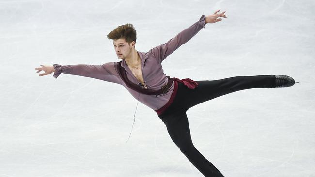 Brendan Kerry performs during the World Figure Skating Championships in 2017. Picture: EPA/MARKKU OJALA