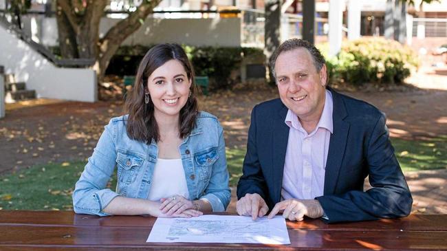 USQ Bachelor of Engineering Honours student Maddy Stahlhut and Professor Kevin McDougall. Picture: USQ/Anna Singleton