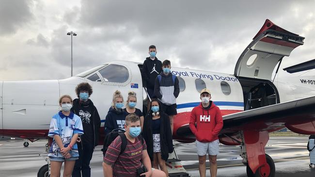 Territory kids touch down in rainy Adelaide to get back to their Term 2 studies amid the coronavirus pandemic. Pic: RFDS