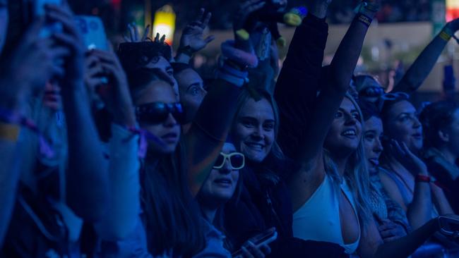 BYRON BAY, AUSTRALIA - Newswire Photos, 22 JULY 2023: Splendour in the Grass 2023: Flume plays to crowds at Splendour in the Grass, Saturday night. Picture: NCA Danielle Smith / Newswire