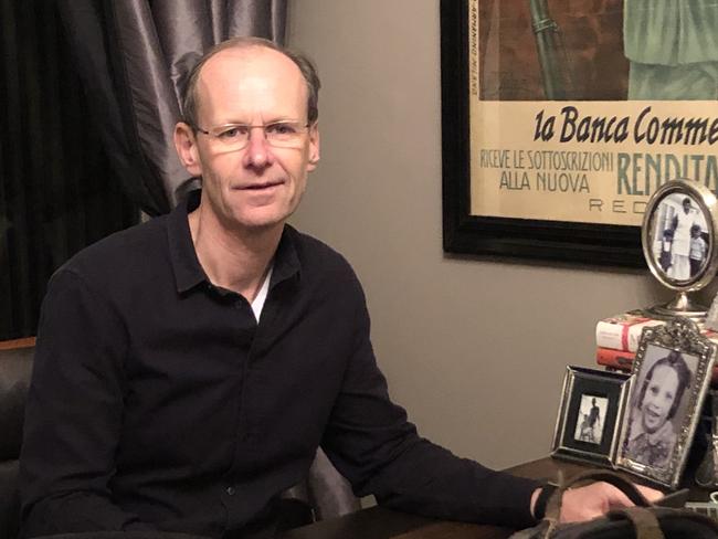 ANZ chief executive Shayne Elliott working from his Melbourne home.