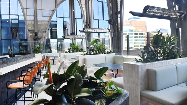 The interior of Sora, a new restaurant and rooftop bar on Pirie St in the city. Picture: Keryn Stevens