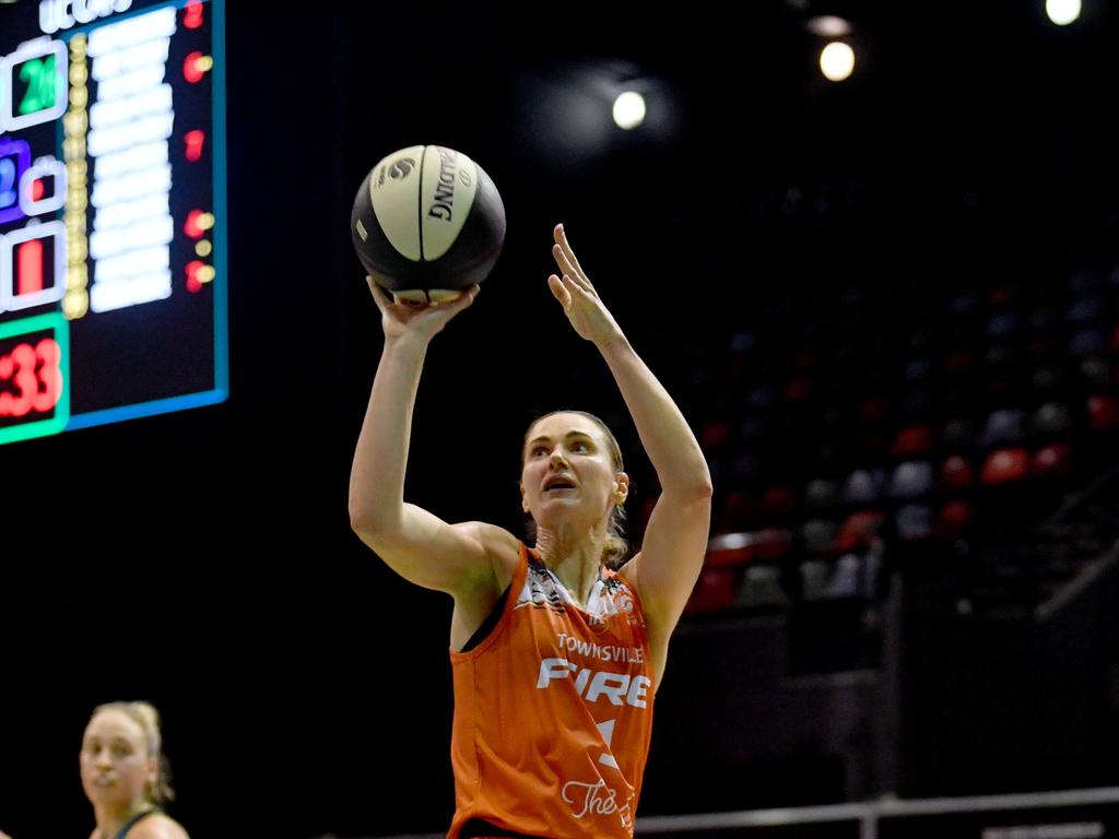 Townsville's Alice Kunek holds the WNBL lead in 3pt accuracy. Picture: Evan Morgan