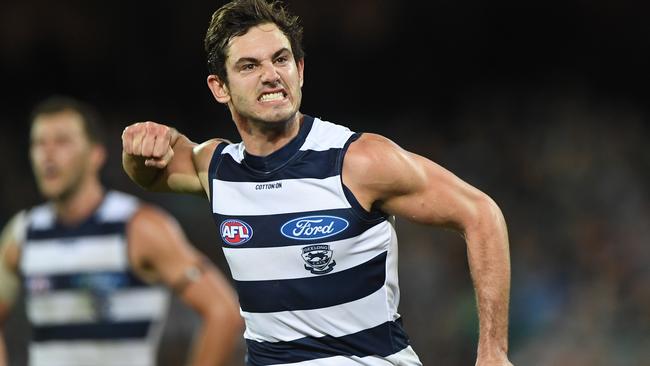 Daniel Menzel celebrates a goal.