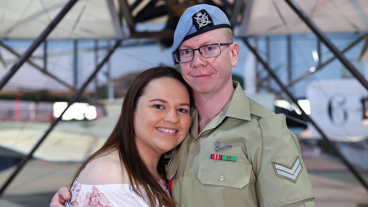 Corporal Alex Naggs and his partner Sarah Loft. Picture: Supplied