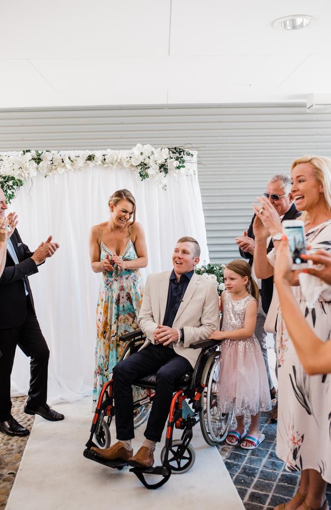 Sharna and Casey Townsend on their wedding day. Picture: Eliza McDonald/ Pineapple Images