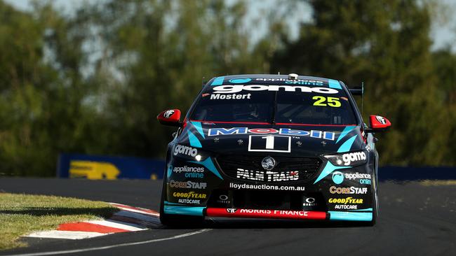 Chaz Mostert tears around the Mount Panorama track in practice on Friday. Picture: Getty Images