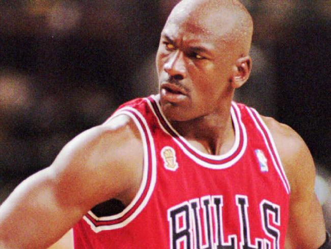 Chicago Bulls' Michael Jordan pauses in the third quarter in Game 5 of the NBA Finals against the SuperSonics, Jun  14, 1996 in /Seattle. AP Photo Beth/A/Keiser headshot sport basketball action o/seas usa