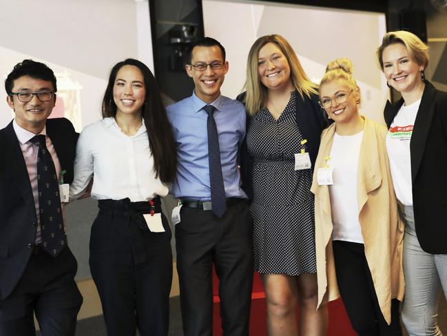 Nayomi Gribble, second left, with Eddie Woo and the other winning teachers.