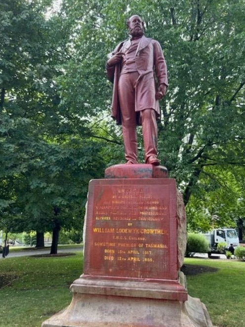 William Crowther statue vandalised after Invasion Day rally