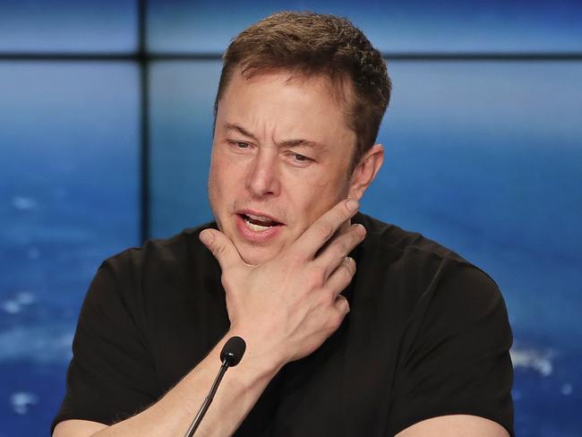 Elon Musk, founder, CEO, and lead designer of SpaceX, speaks at a news conference after the Falcon 9 SpaceX heavy rocket launched successfully from the Kennedy Space Center in Cape Canaveral, Fla., Tuesday, Feb. 6, 2018. (AP Photo/John Raoux)