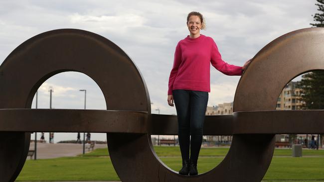 Labor candidate for Boothby Nadia Clancy in Glenelg. Picture: Tait Schmaal