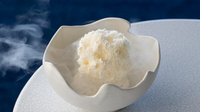 Quay’s famous snow egg has been surpassed by white coral: a snap-frozen ganache sculpture served on a seabed of fragrant feijoa ice cream.